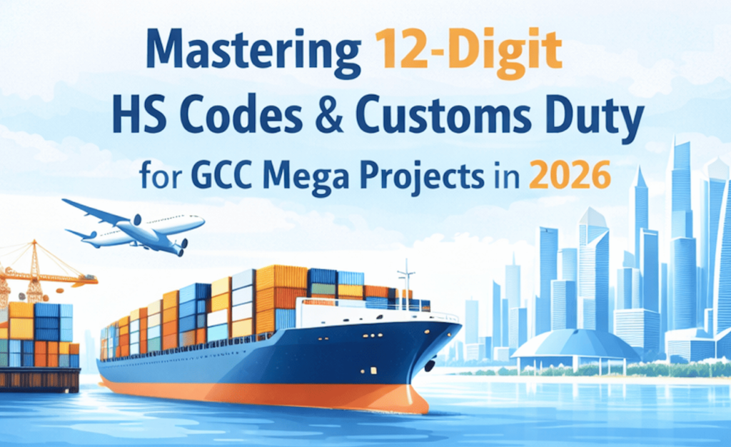 12 digit HS codes and customs duty system for GCC mega projects 2026
